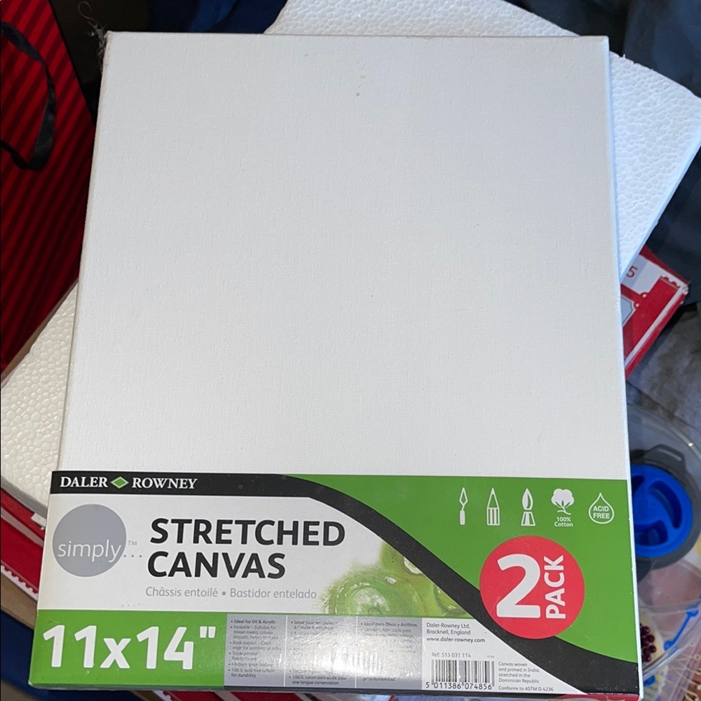 Daler Rowney Stretched Canvas 11x14 2 Pack